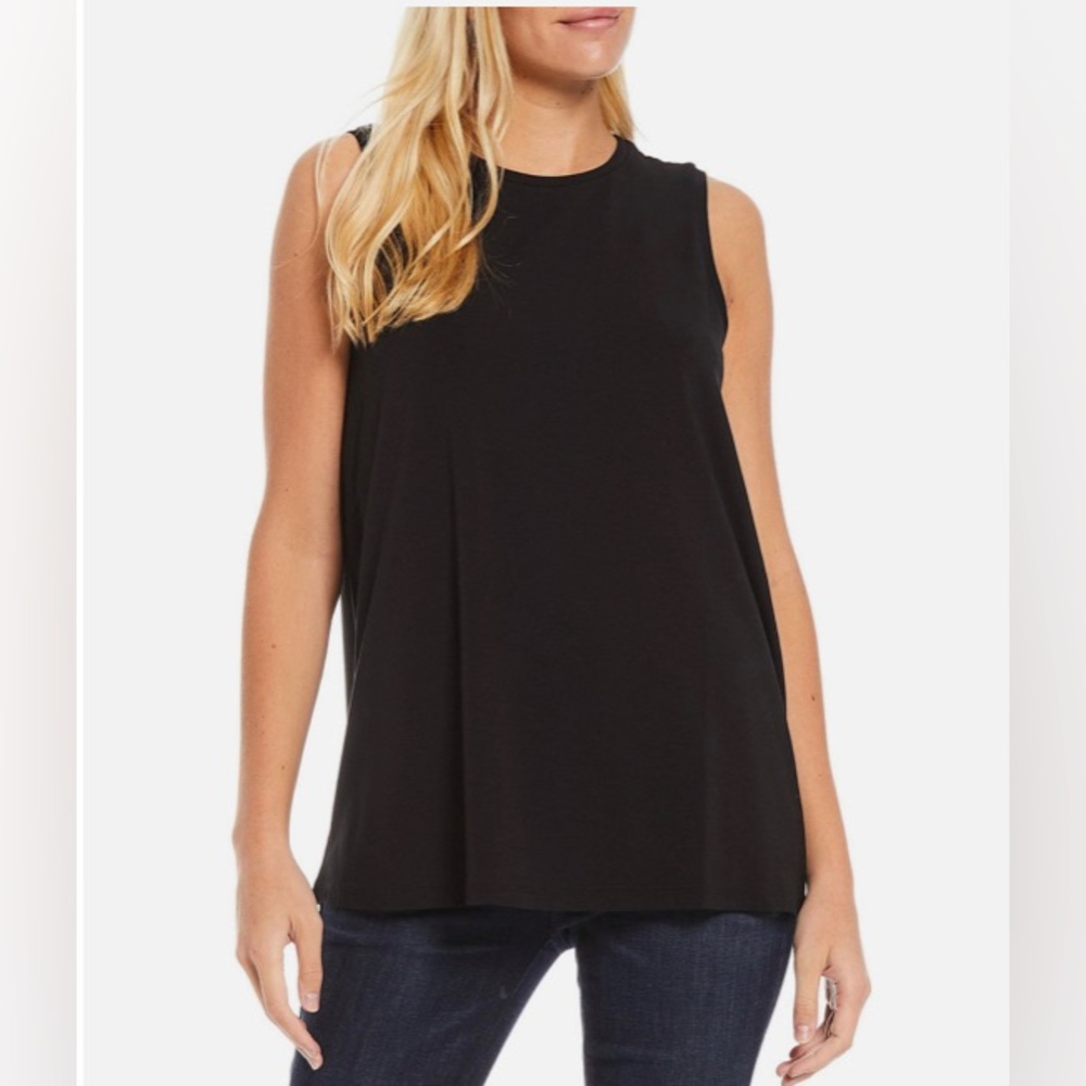 Eileen Fisher Black Sleeveless Swing Tank